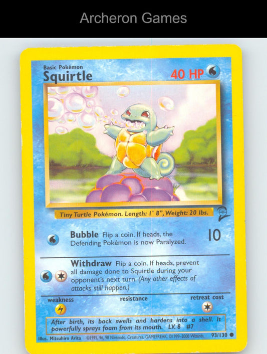 Pokemon Card Squirtle B2 93/130 C Base Set 2