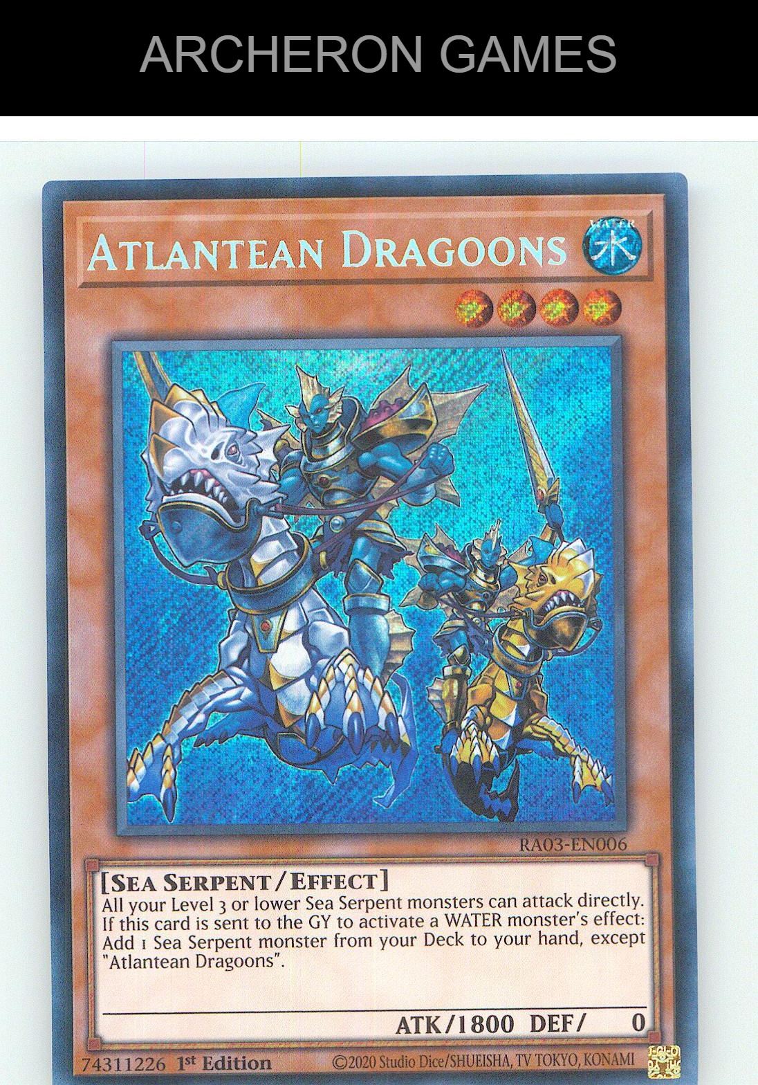 Atlantean Dragoons (Secret Rare) SEC YUGIOH Card 1st Edition