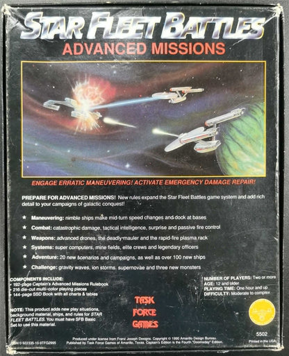 Star Trek: Star Fleet Battles Advanced Missions Vintage Board Game - Task Force Games #16