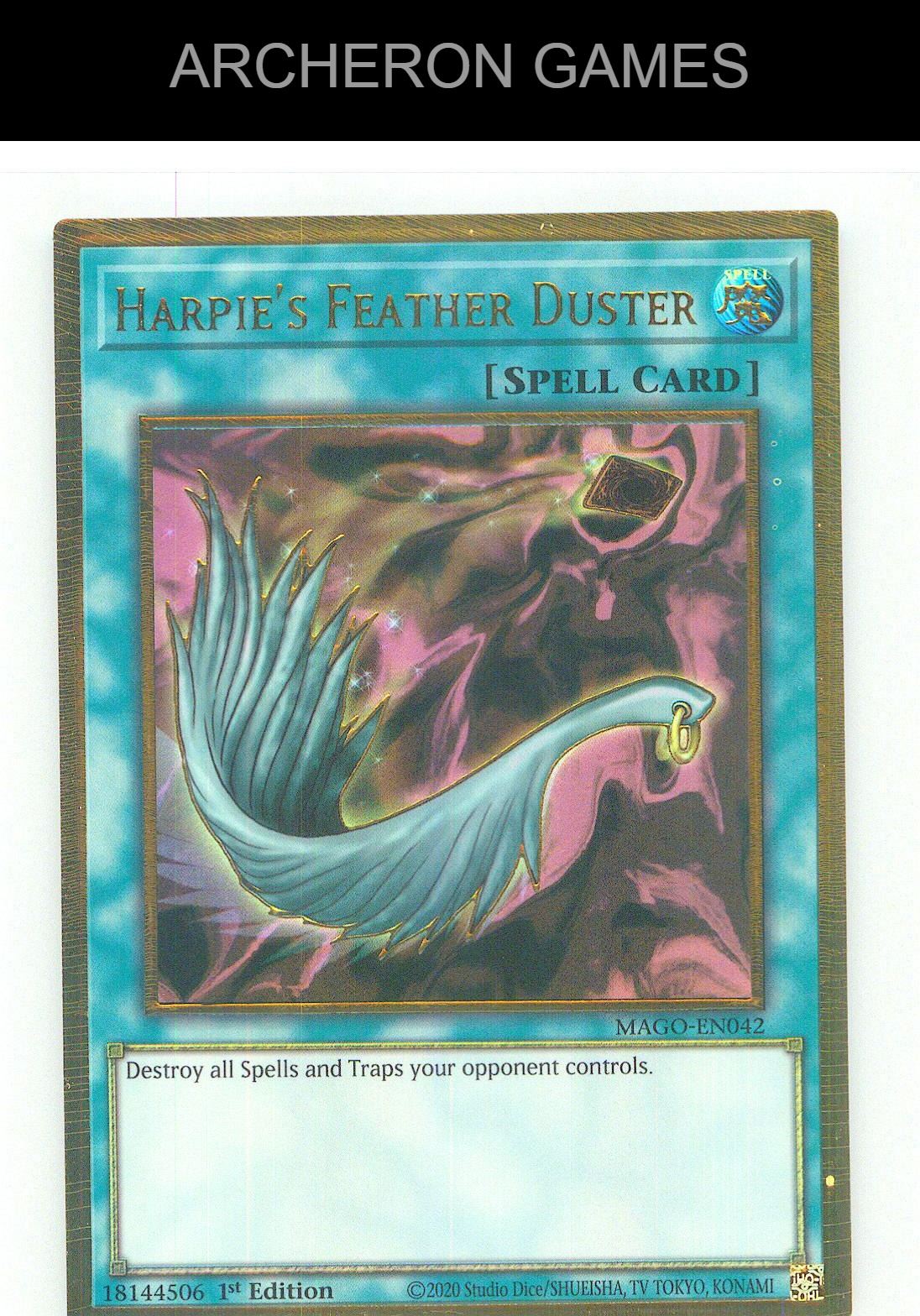 Harpie's Feather Duster Premium Gold Rare YUGIOH Card 1st Edition