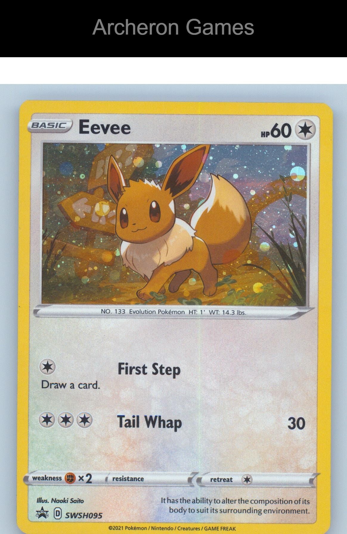 Pokemon Card Eevee SWSD SWSH095 HOLO P Sword & Shield Promo