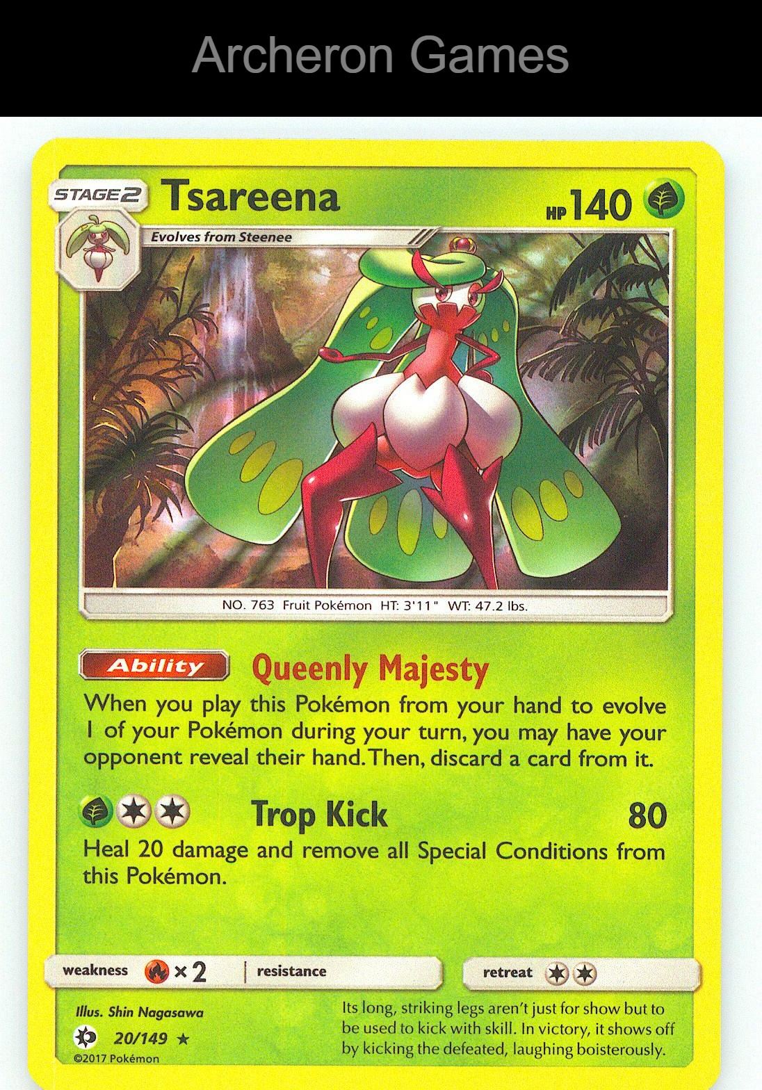 Pokemon Card Tsareena SM01 20/149 Surge Holo Rare SM Base Set