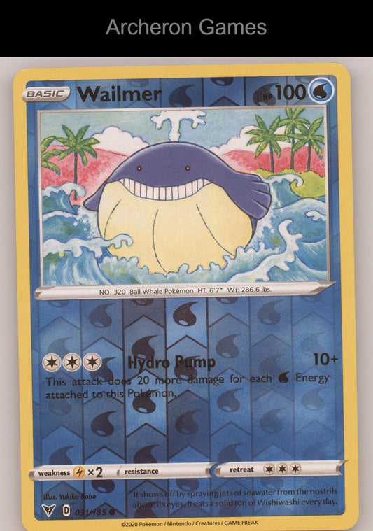 Pokemon Card Wailmer VIV 031/185 C Vivid Voltage Reverse Holo