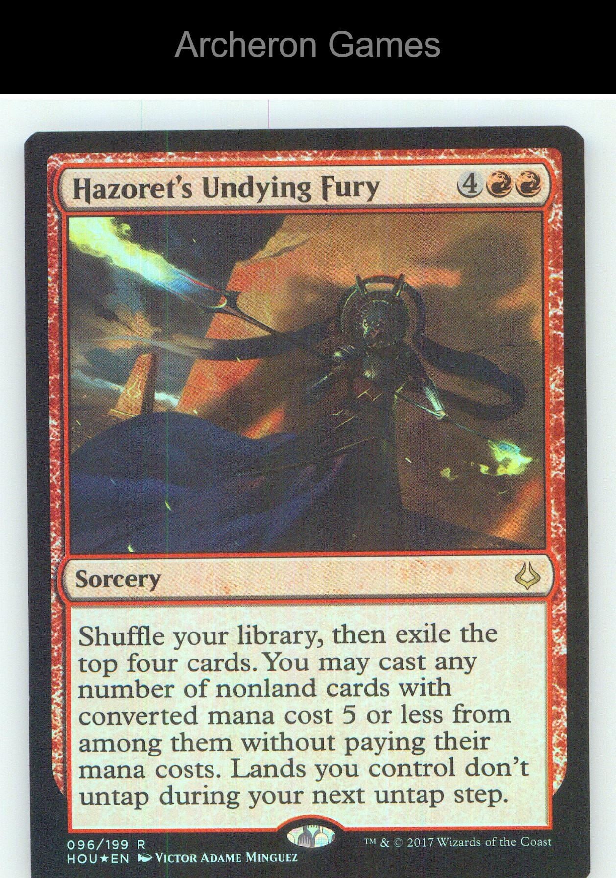 Hazoret's Undying Fury HOU 96 R MTG Card NM/EX+ Foil