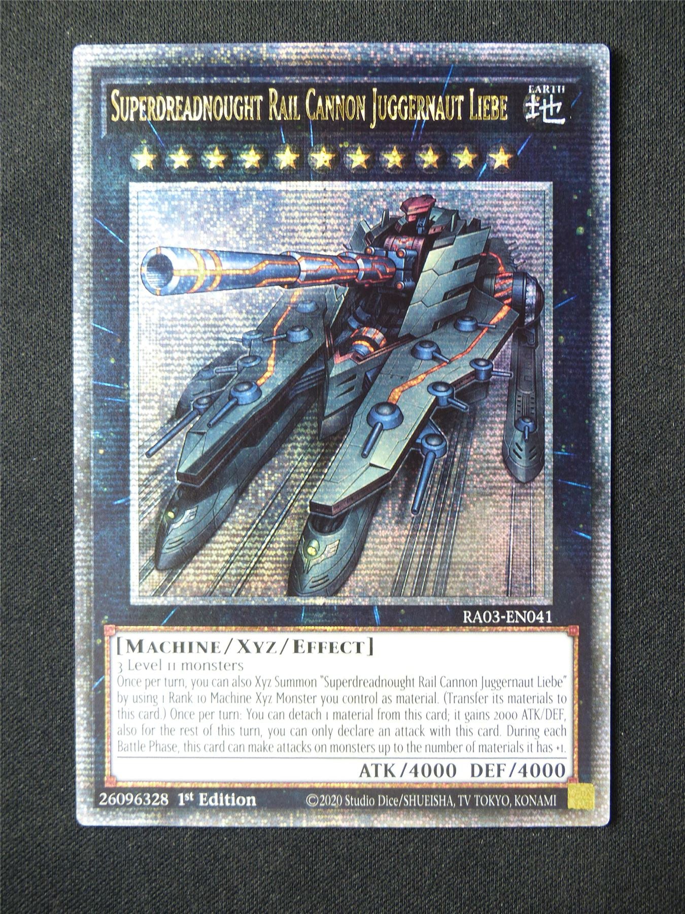 Superdreadnought Rail Cannon Juggernaut Liebe RA03 Quarter Century Rare - 1st ed Yugioh Card #57A