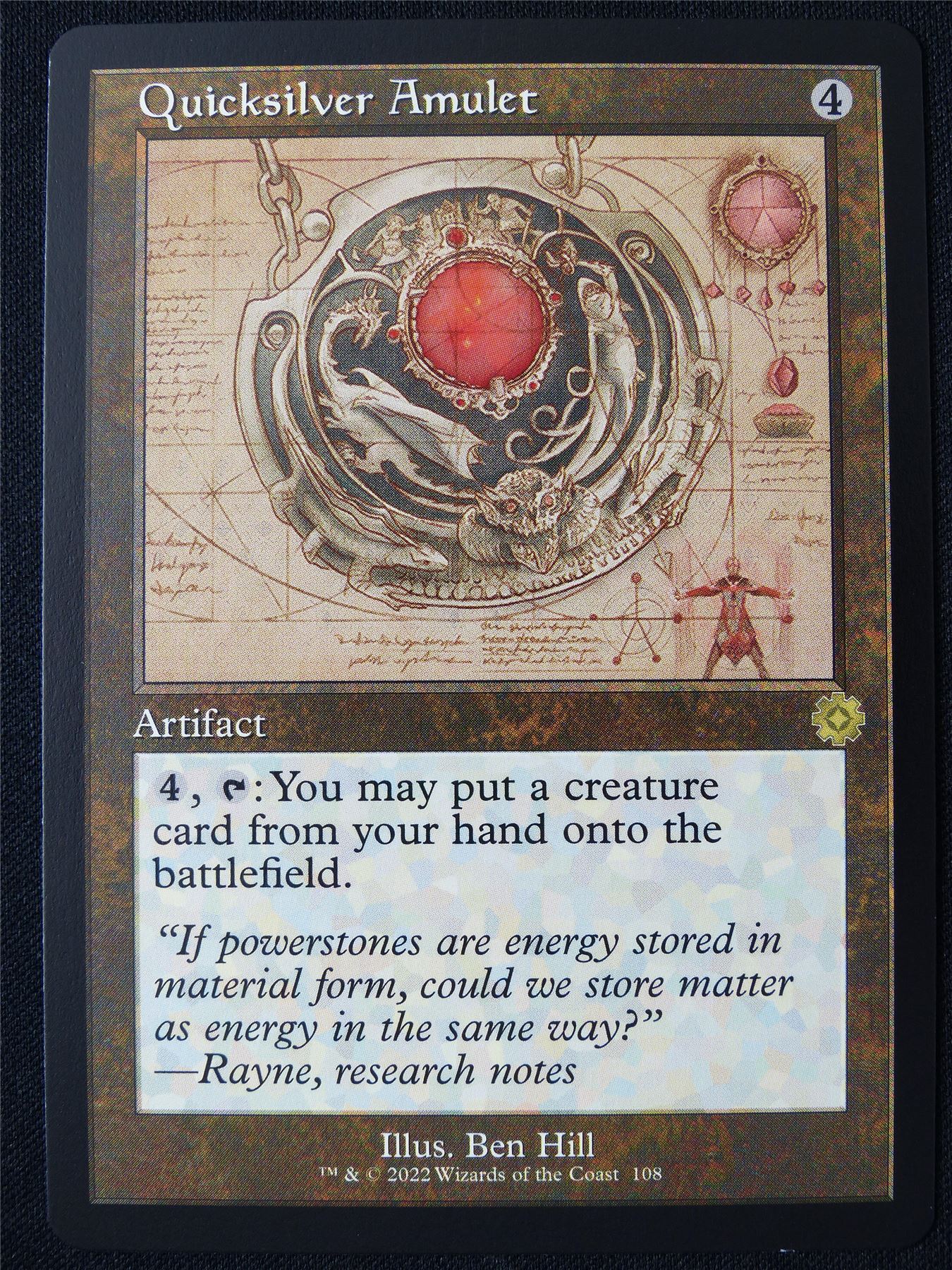 Quicksilver Amulet Retro Schematic - BRO - Mtg Card #1HI