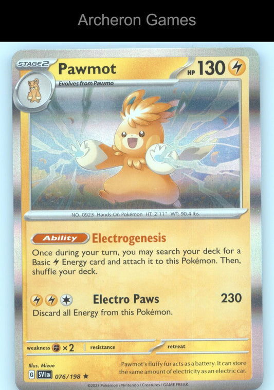 Pokemon Card Pawmot SVI 076/198 R Scarlet & Violet Holo