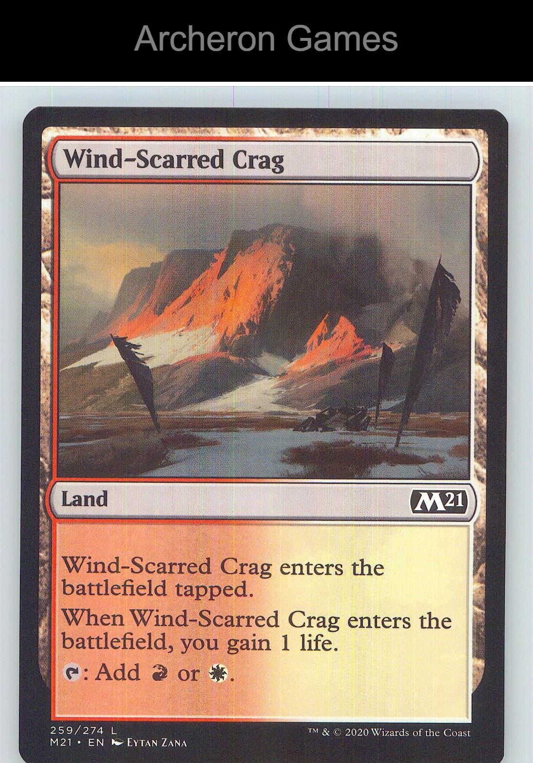 Wind-Scarred Crag M21 259 Land MTG Card NM/EX+