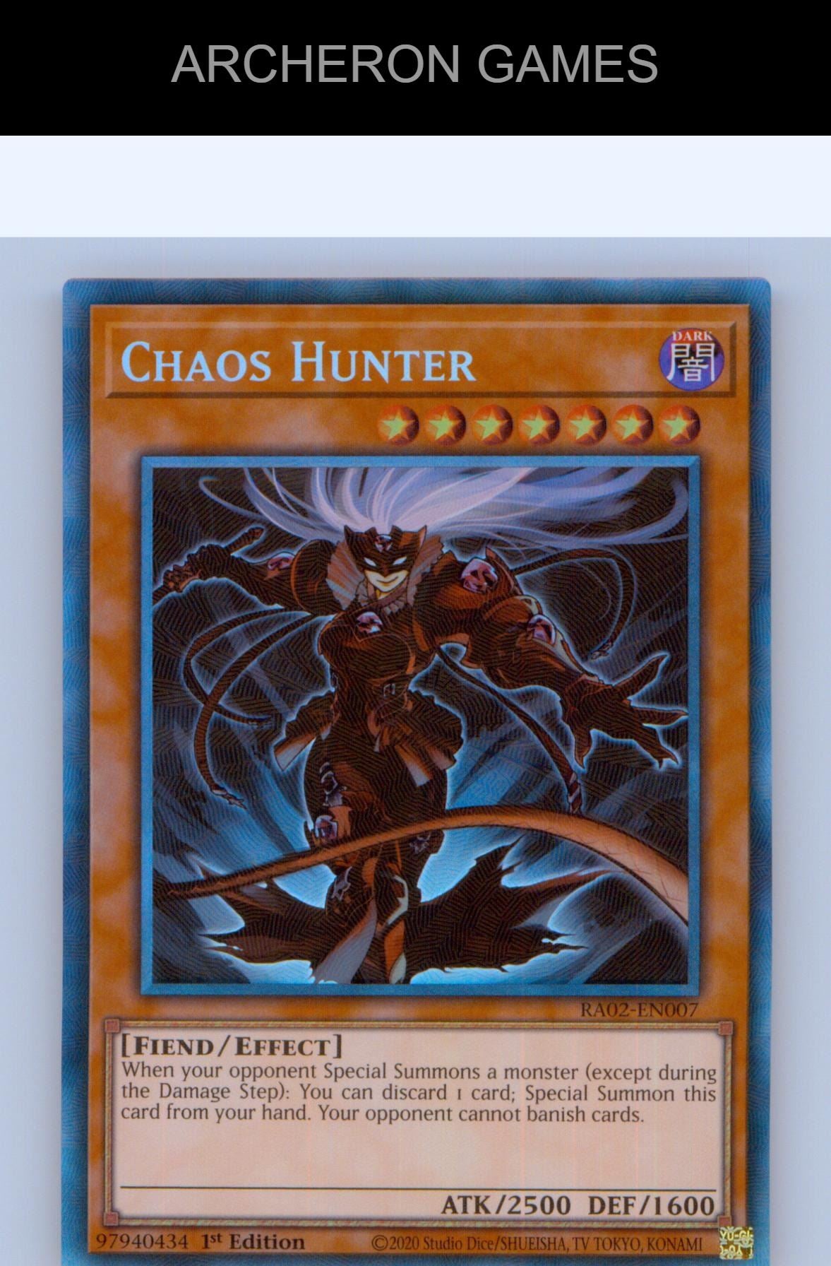 Chaos Hunter (PCR) Prismatic Collector's Rare YUGIOH Card 1st Edition