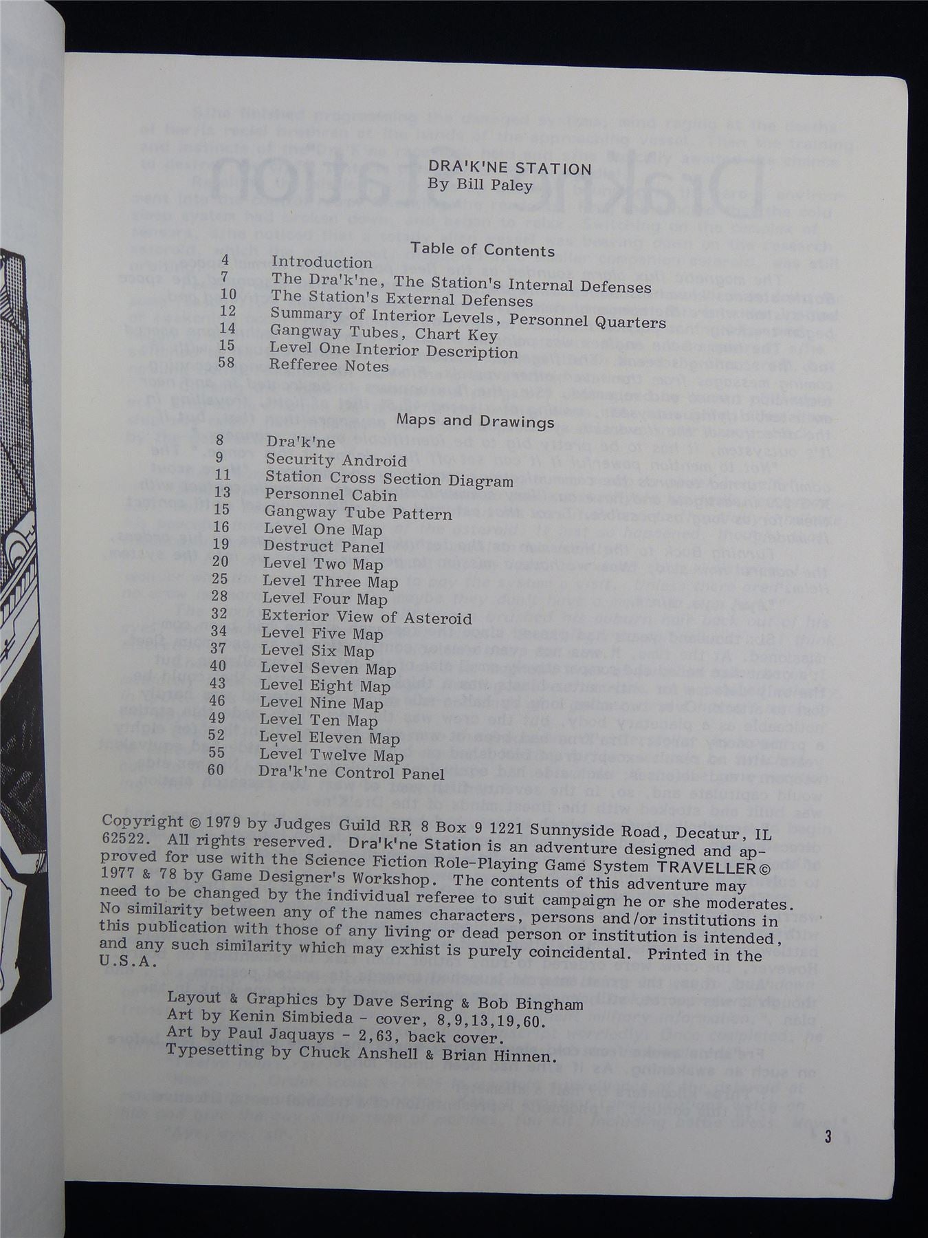 Traveller: Drakne Station Adventure - Judge Guild Roleplaying Booklet #2SI