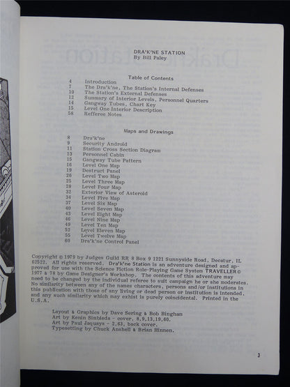 Traveller: Drakne Station Adventure - Judge Guild Roleplaying Booklet #2SI