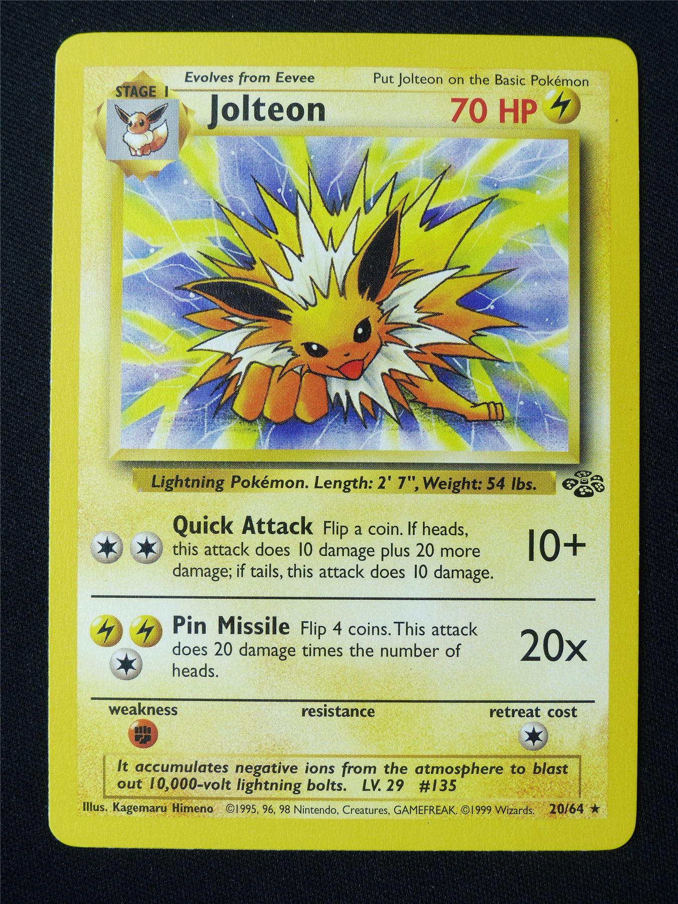 Jolteon 20/64 Jungle LP - Pokemon Card #GZ