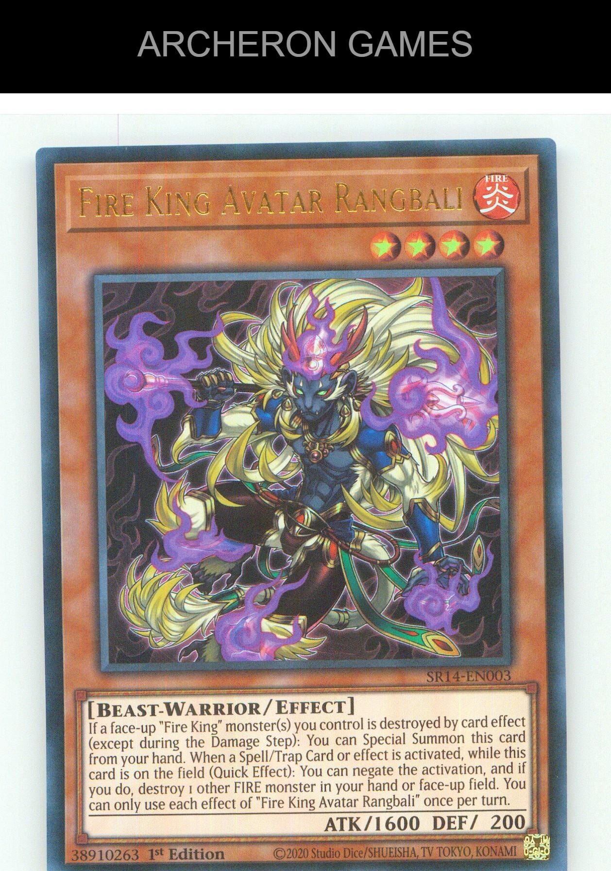 Fire King Avatar Rangbali UR YUGIOH Card Unlimited