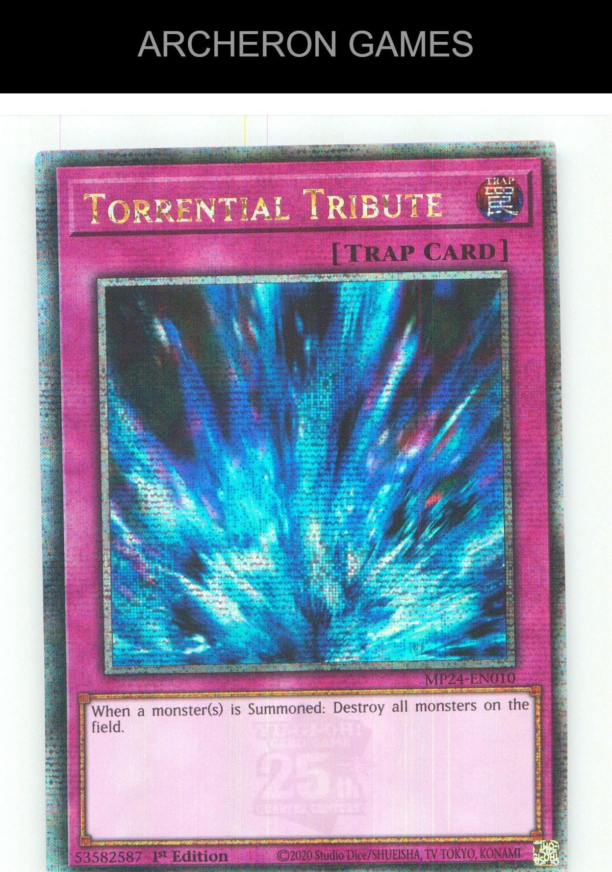 Torrential Tribute (Quarter Century Secret Rare) YUGIOH Card 1st Edition