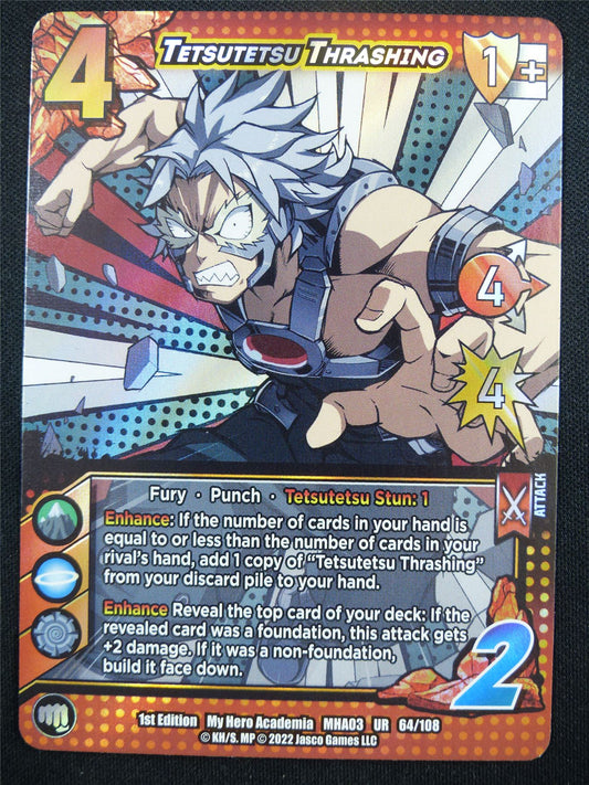 Tetsutetsu Thrashing UR 64/108 Foil - My Hero Academia Card #3Z1