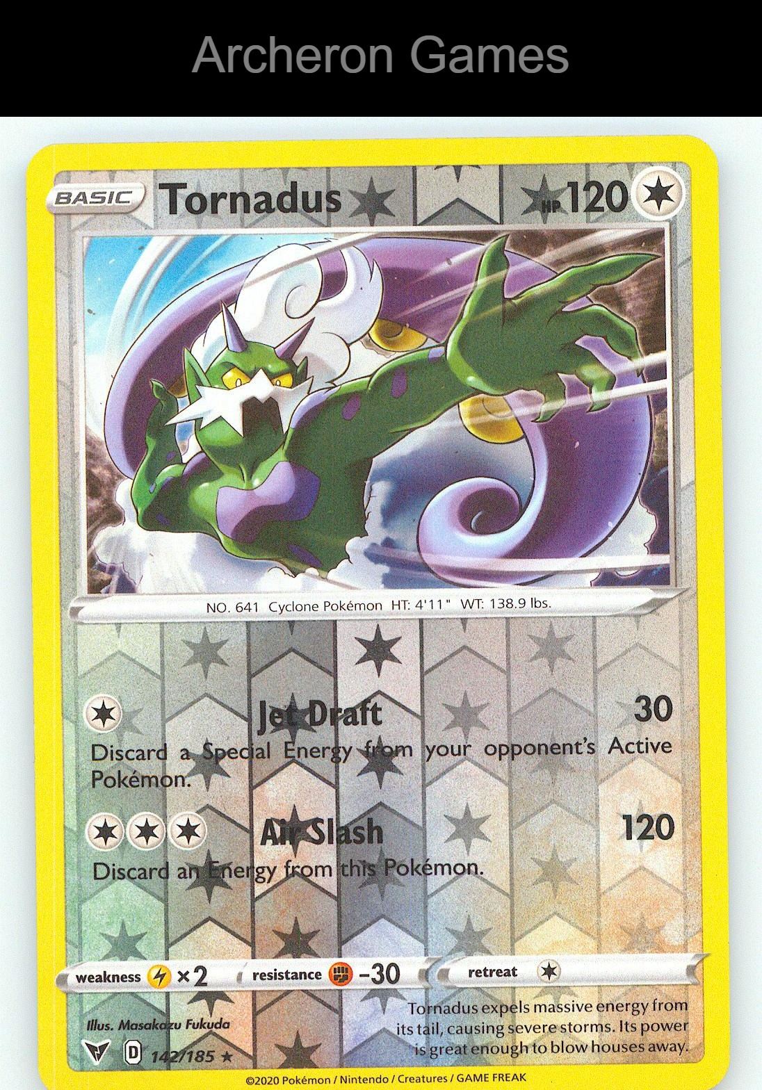 Pokemon Card Tornadus VIV 142/185 R Vivid Voltage Reverse Holo