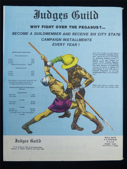 Pegasus: Monotheism in Fantasy Games -  Judges Guild Publications Booklet #2SW