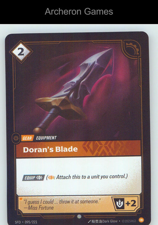 Doran's Blade SFD 095/221 C Spiritforged Riftbound Card