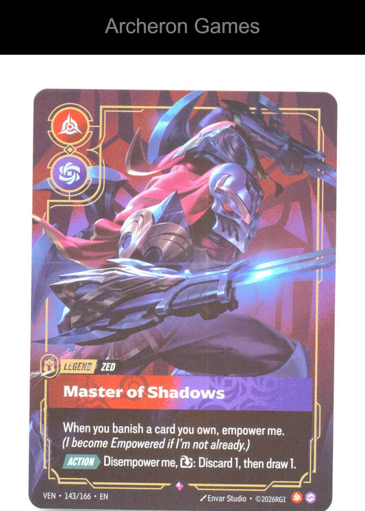 Zed - Master of Shadows VEN 143/166 R Vendetta Riftbound Card Foil