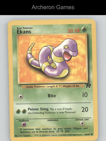 Pokemon Card Ekans TR 56/82 C Team Rocket Unlimited