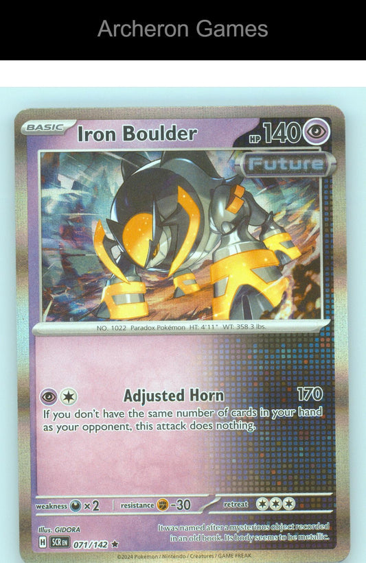 Pokemon Card Iron Boulder SCR 71/142 R Stellar Crown Reverse Holo
