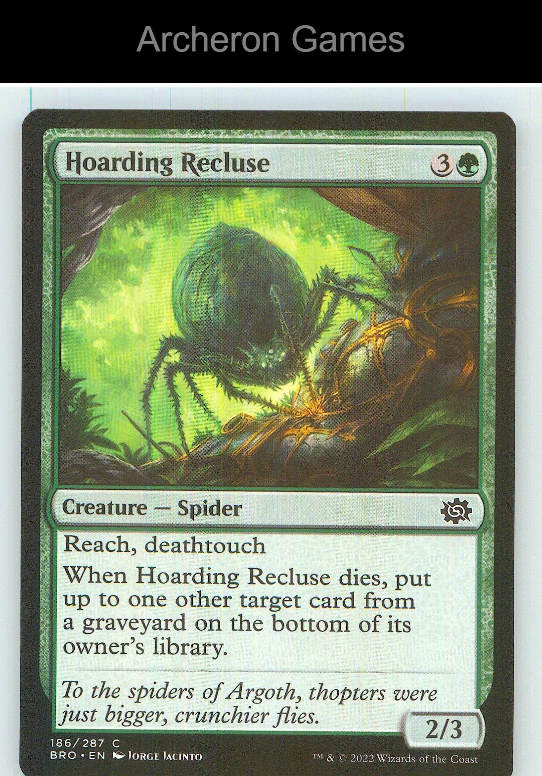 Hoarding Recluse BRO 186 C MTG Card NM/EX+