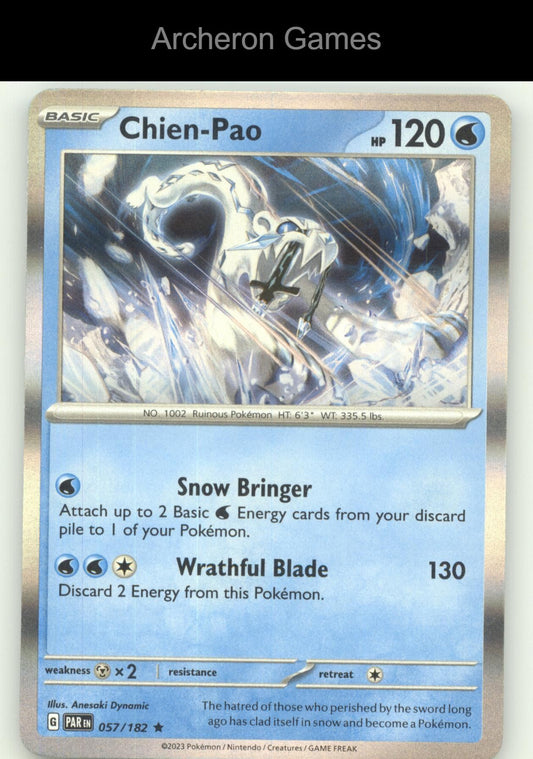 Pokemon Card Chien-Pao PAR 057/182 R Paradox Rift Holo