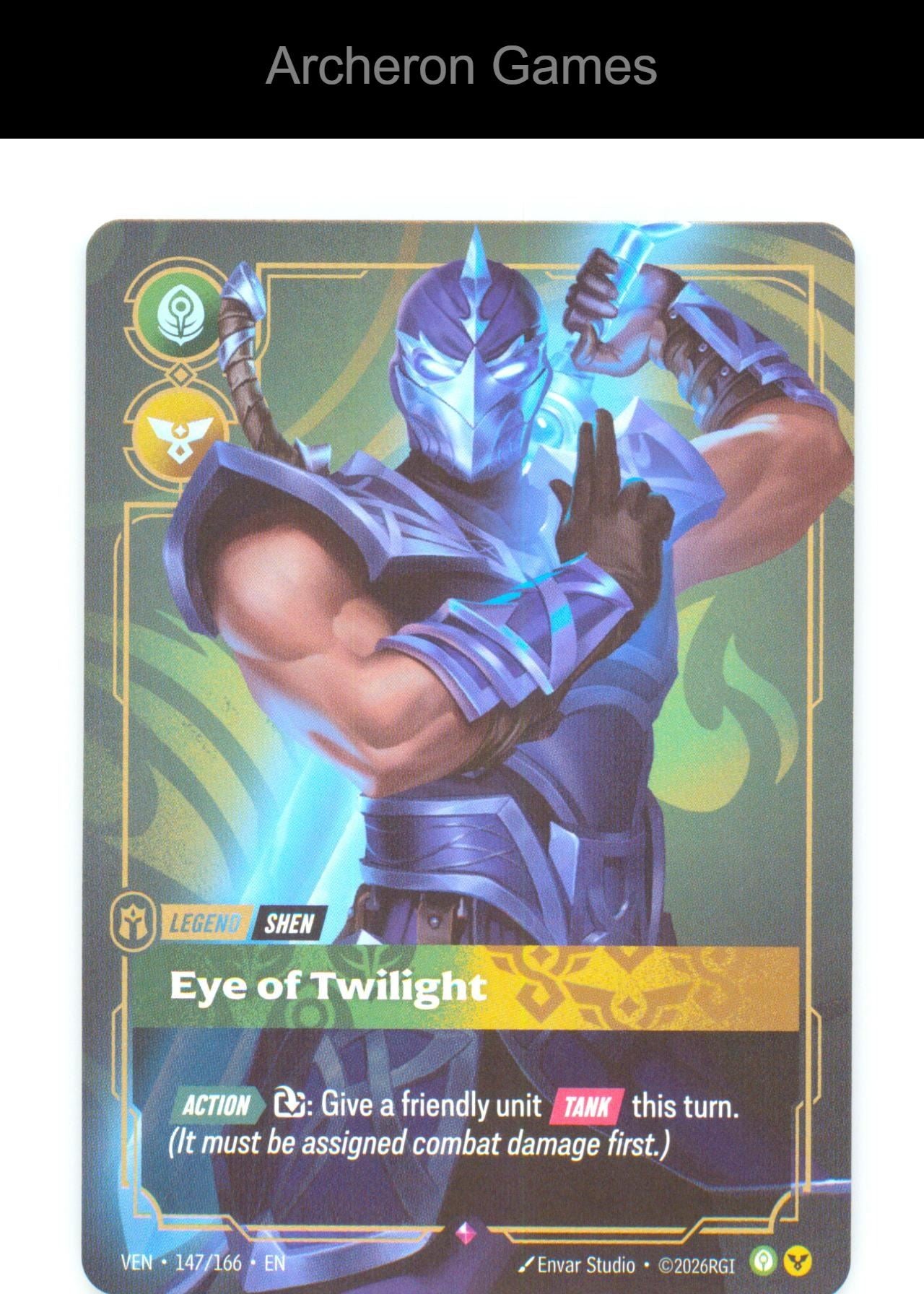 Shen - Eye of Twilight VEN 147/166 R Vendetta Riftbound Card Foil