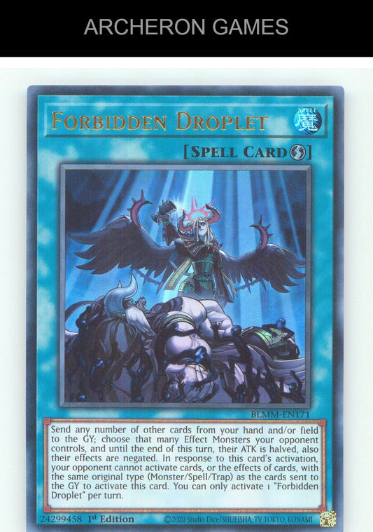 Forbidden Droplet UR YUGIOH Card 1st Edition