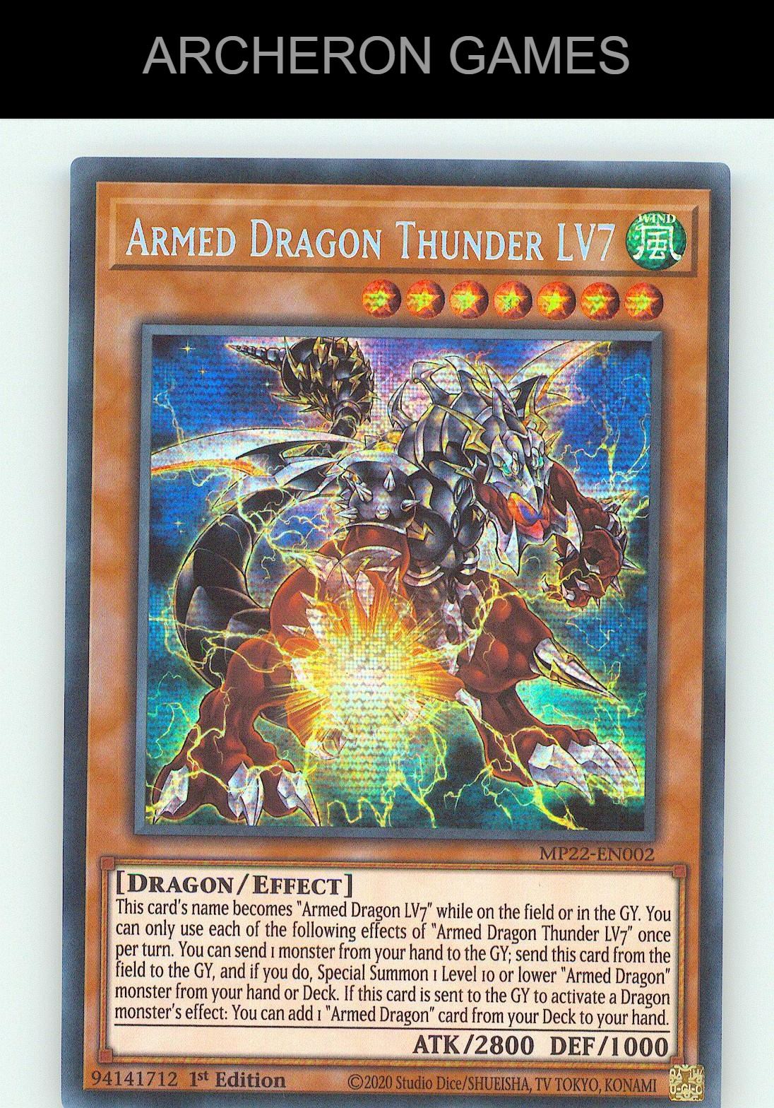 Armed Dragon Thunder LV7 SEC YUGIOH Card