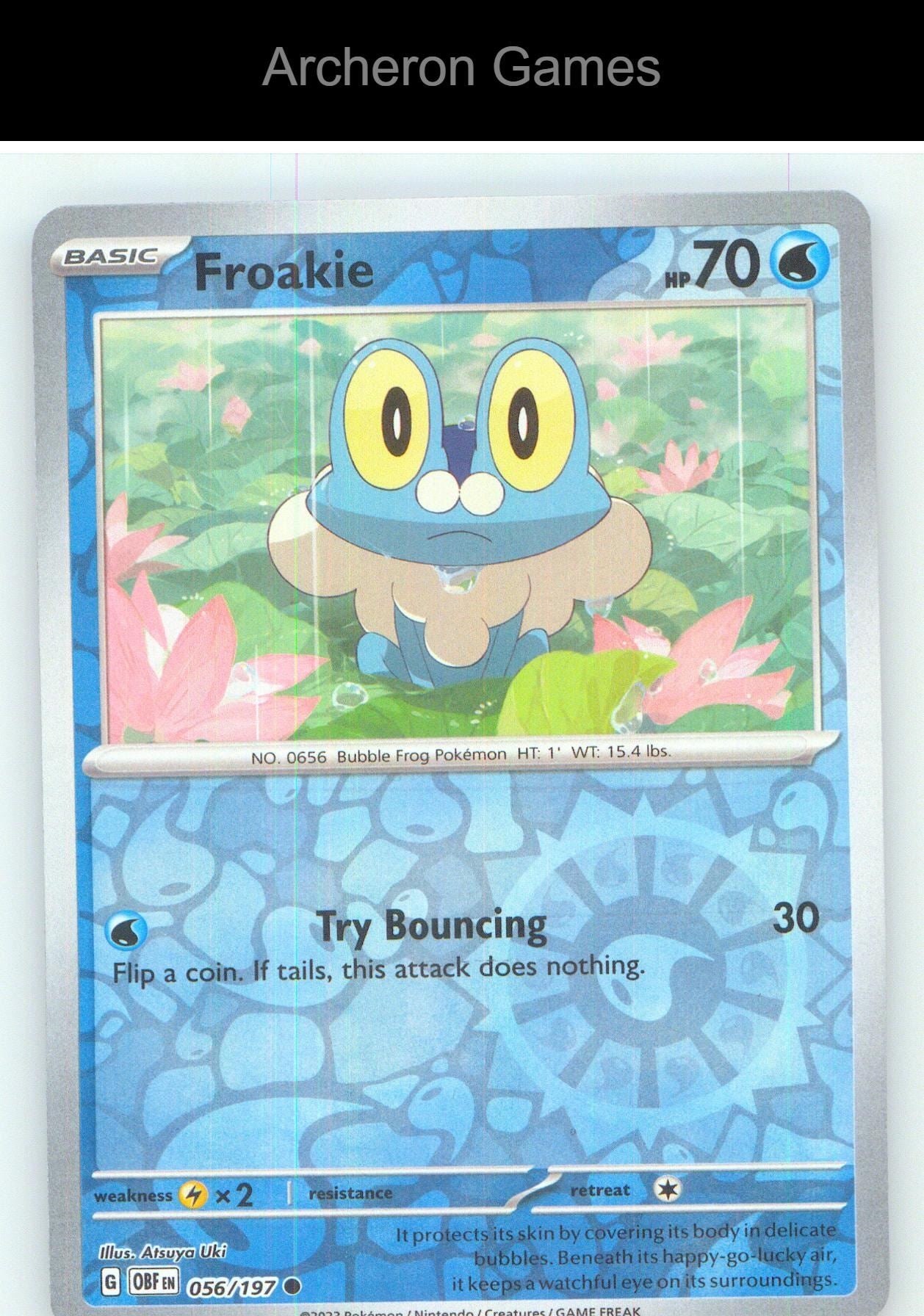 Pokemon Card Froakie OBF 056/197 C Obsidian Flames Reverse Holo