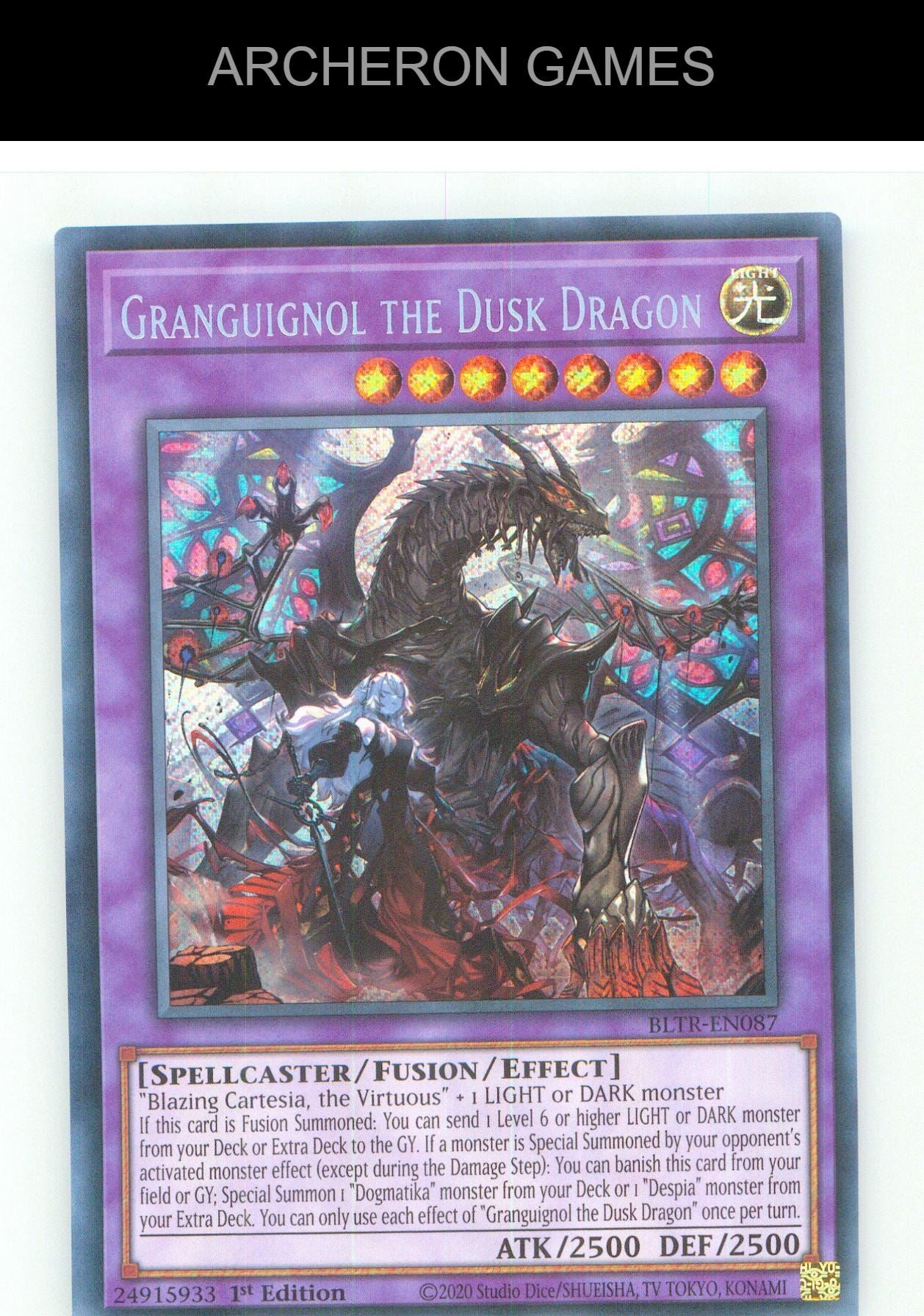 Granguignol the Dusk Dragon SEC YUGIOH Card 1st Edition