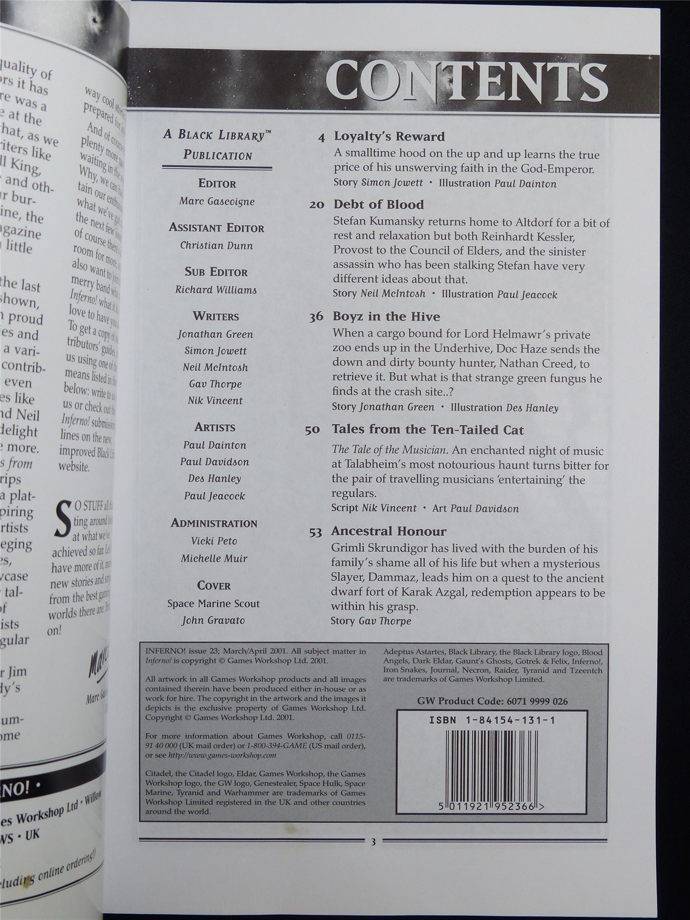 Inferno! Tales of Fantasy and Adventure #23 - Workshop Black Library Publication #1O3