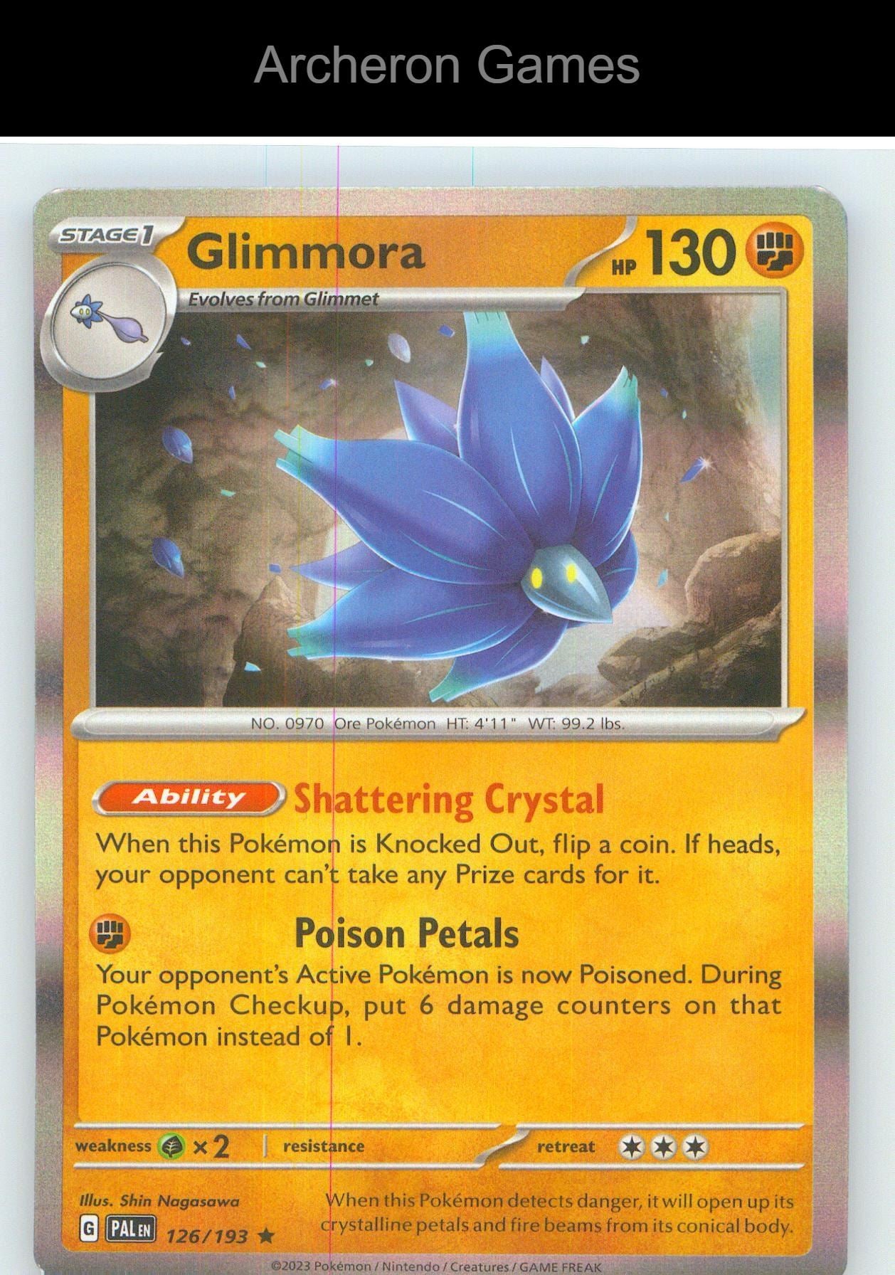 Pokemon Card Glimmora PAL 126/193 R Paldea Evolved Holo