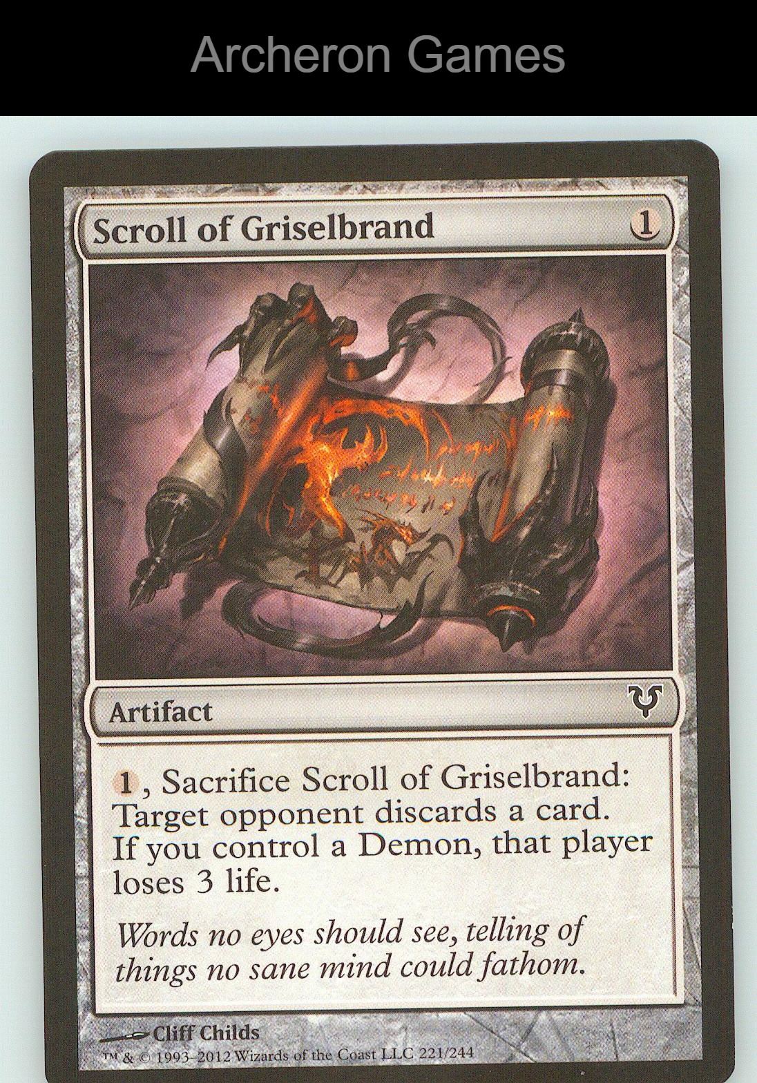 Scroll of Griselbrand AVR 221 C MTG Card NM/EX+