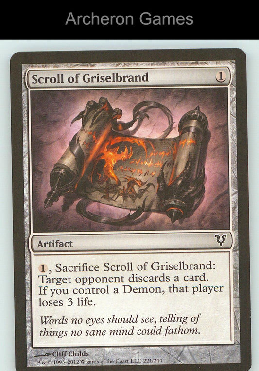 Scroll of Griselbrand AVR 221 C MTG Card NM/EX+
