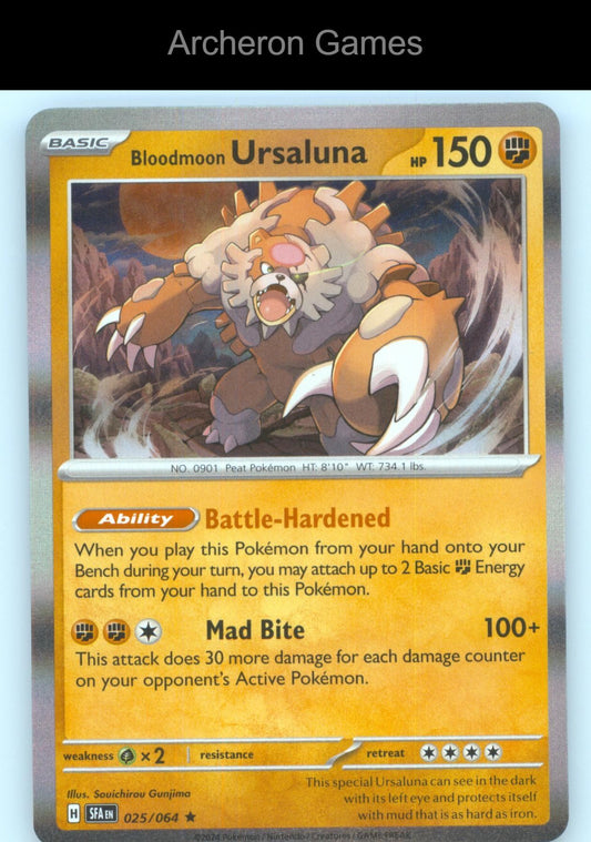 Pokemon Card Bloodmoon Ursaluna SFA 025/064 R Shrouded Fable Holo