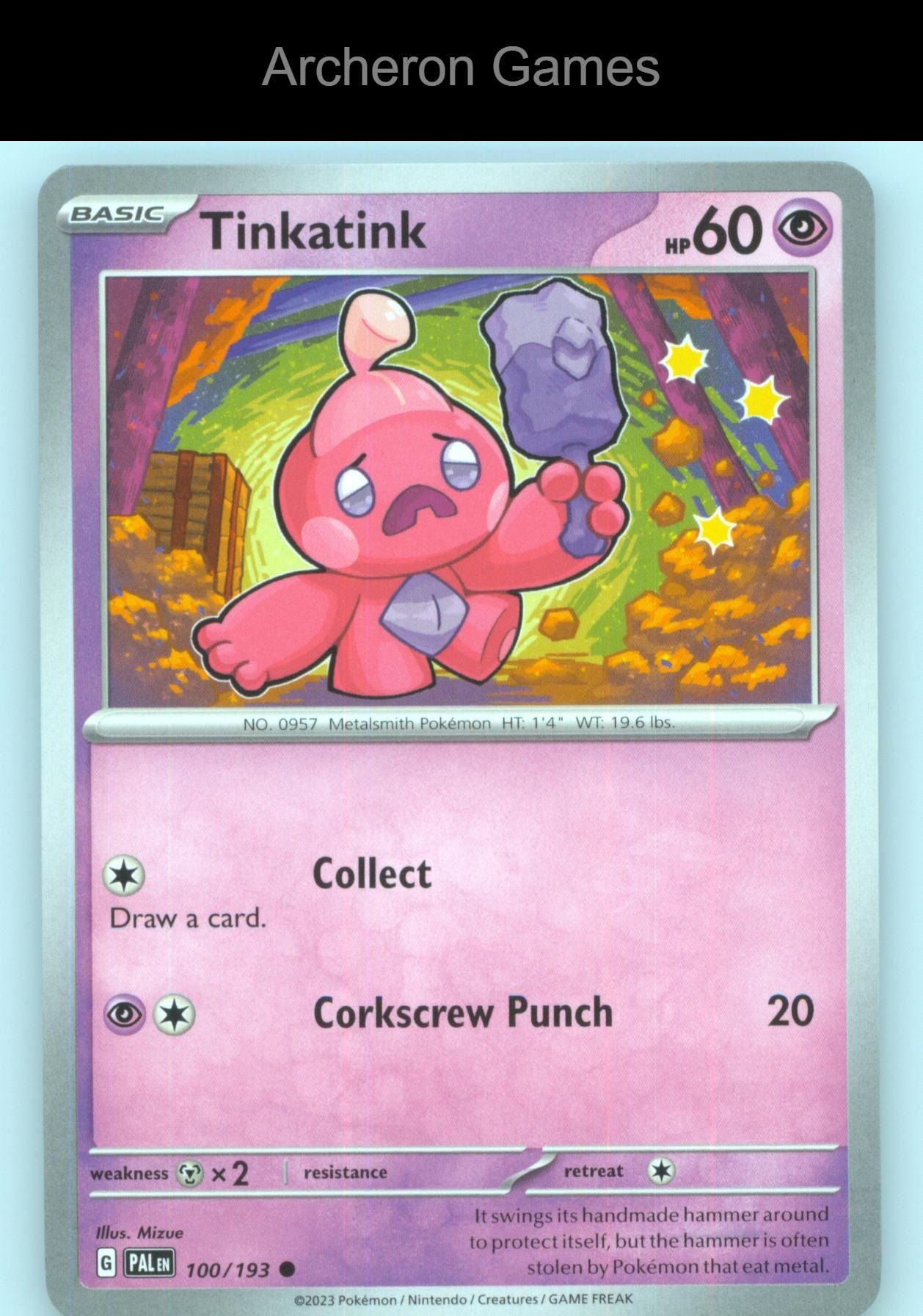 Pokemon Card Tinkatink PAL 100/193 C Paldea Evolved