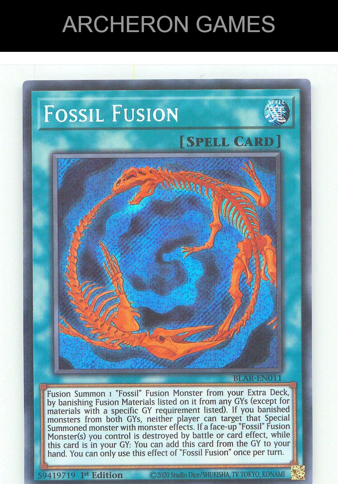 Fossil Fusion SEC YUGIOH Card 1st Edition