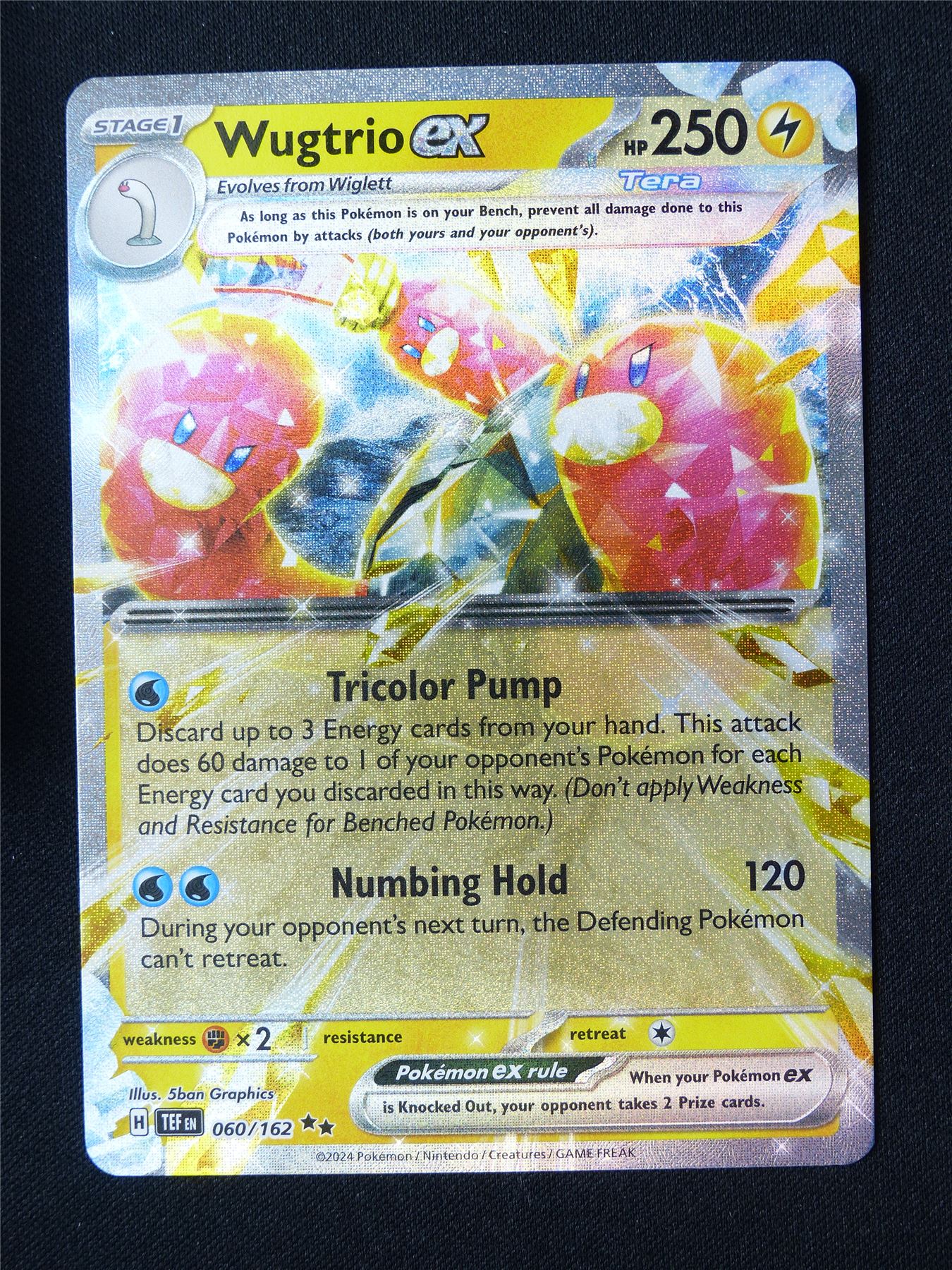 Wugtrio EX 060/162 Textured Holo - Pokemon Card #6YA