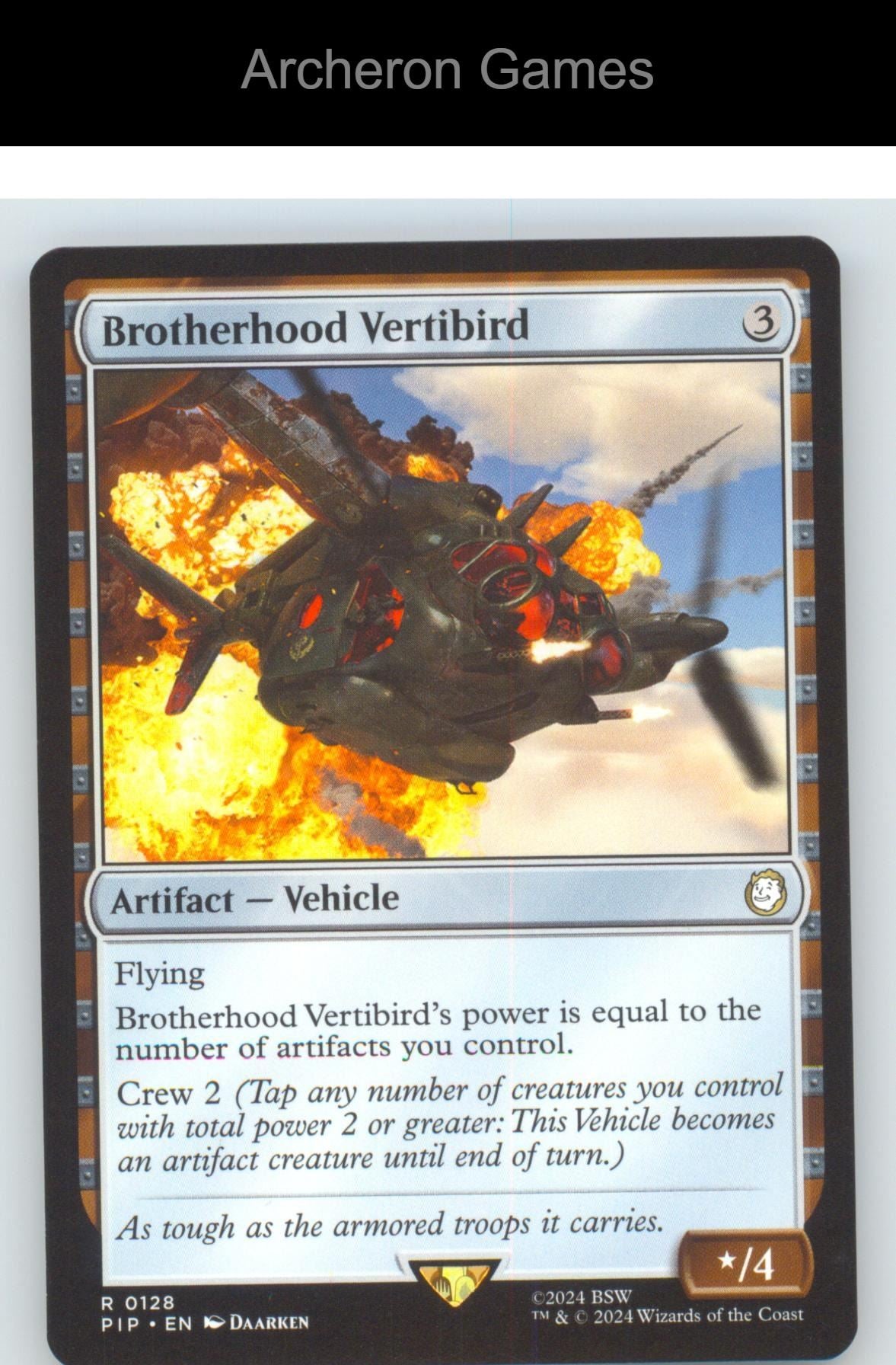 Brotherhood Vertibird PIP 128 R MTG Card NM/EX+