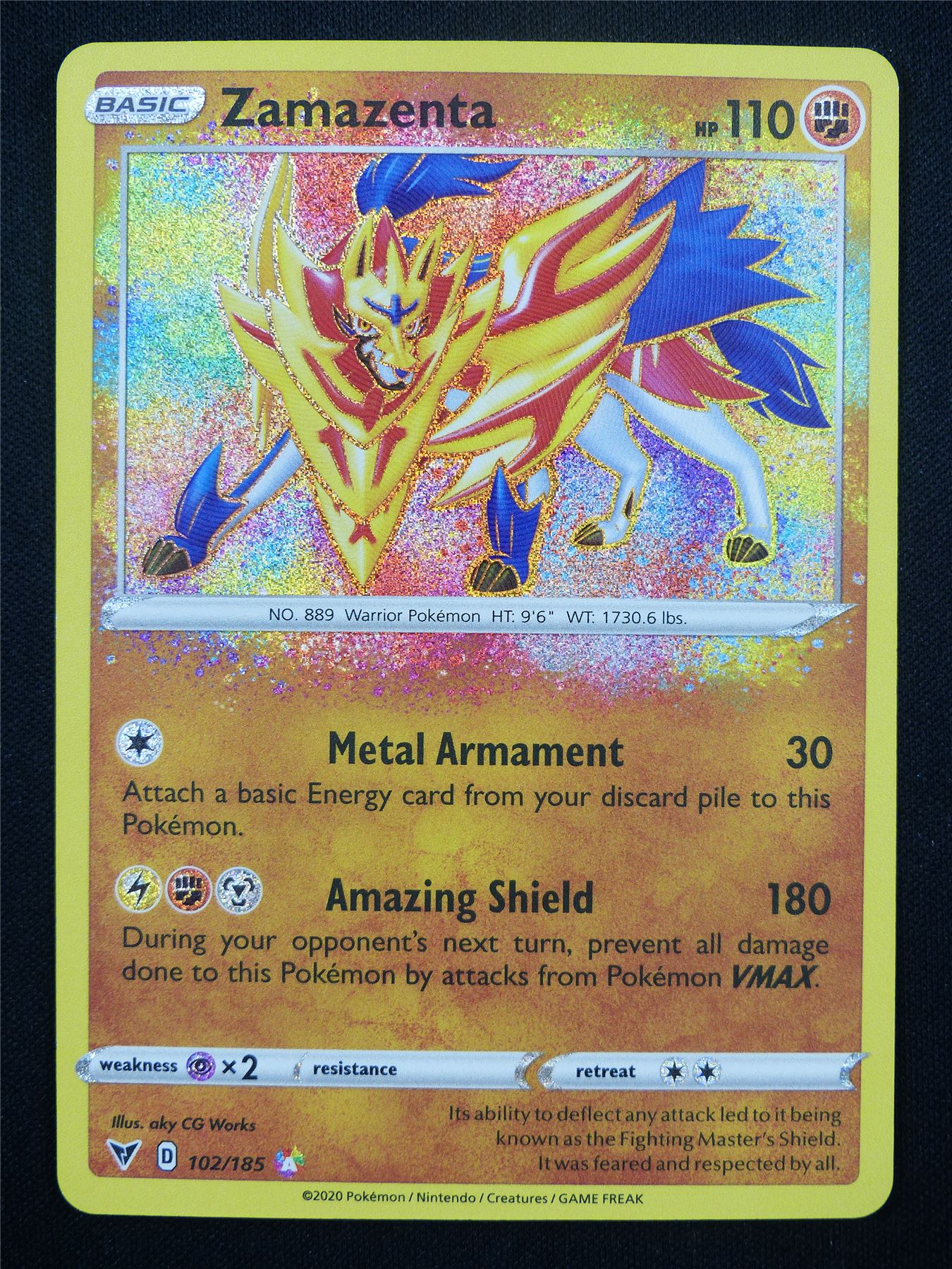 Zamazenta 102/185 Textured Holo - Pokemon Card #NG