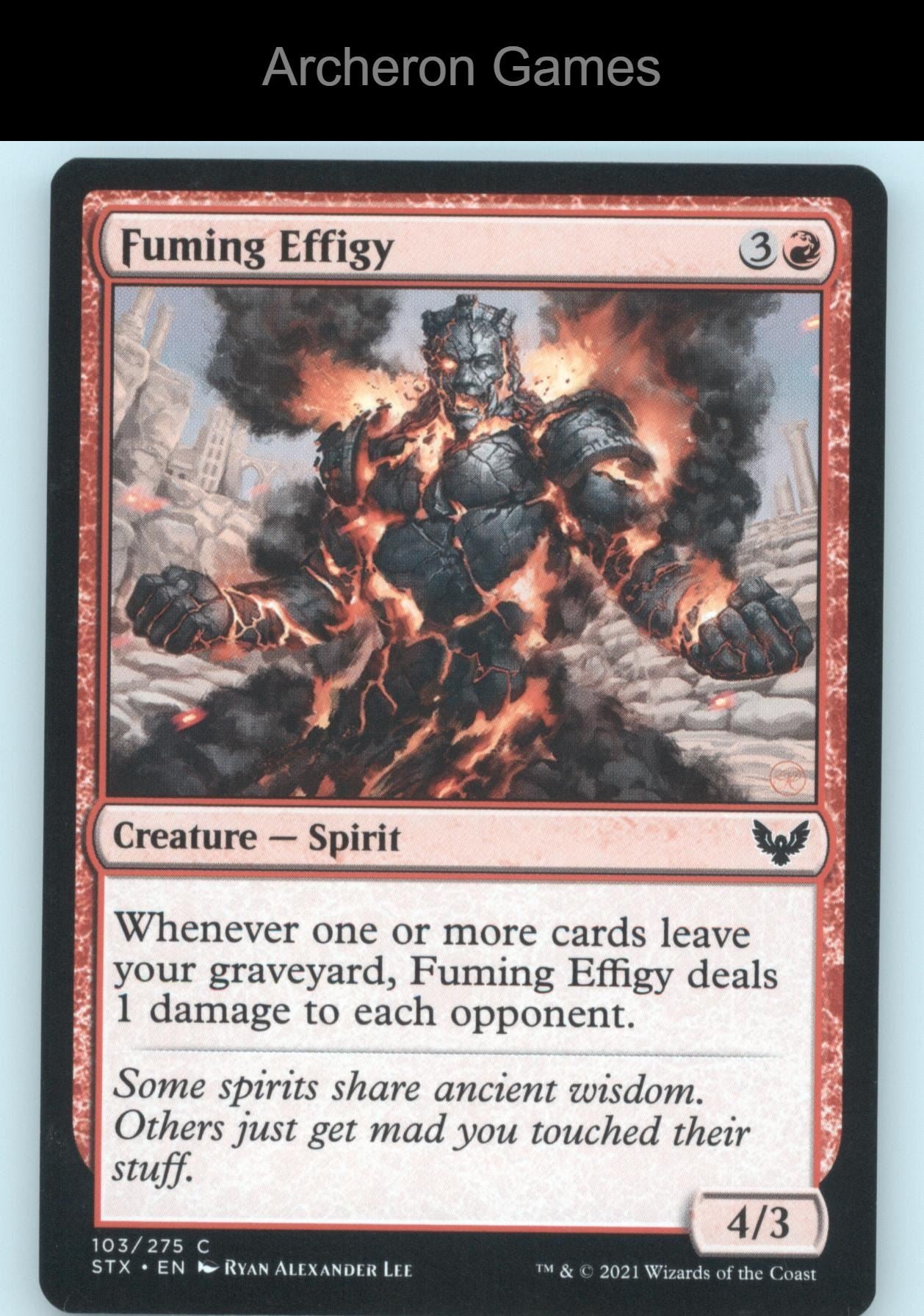 Fuming Effigy 103 C MTG Card Strixhaven: School of Mages
