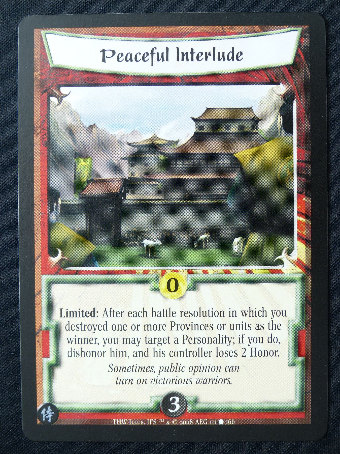 Peaceful Interlude - THW - Legend of the Five Rings L5R Card #XQ