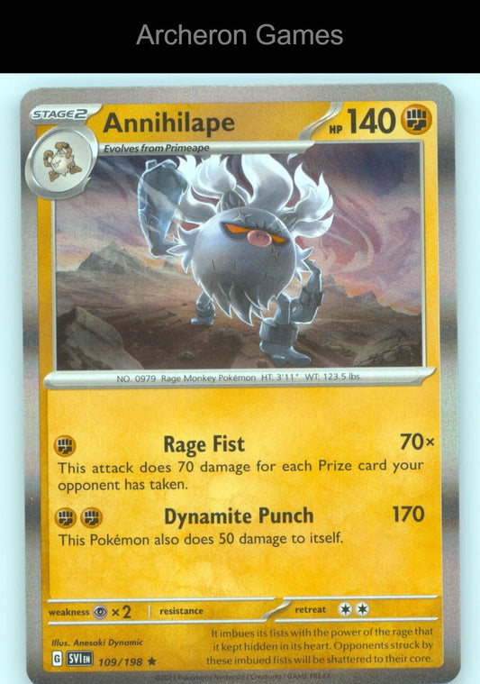 Pokemon Card Annihilape SVI 109/198 R Scarlet & Violet Holo