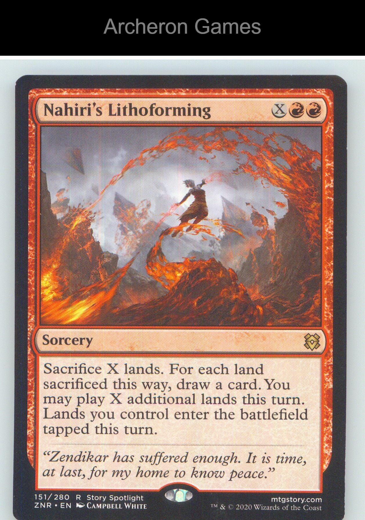 Nahiri's Lithoforming ZNR 151 R MTG Card NM/EX+
