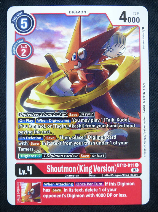 Shoutmon King Version BT12-011 U - Digimon Card #M2