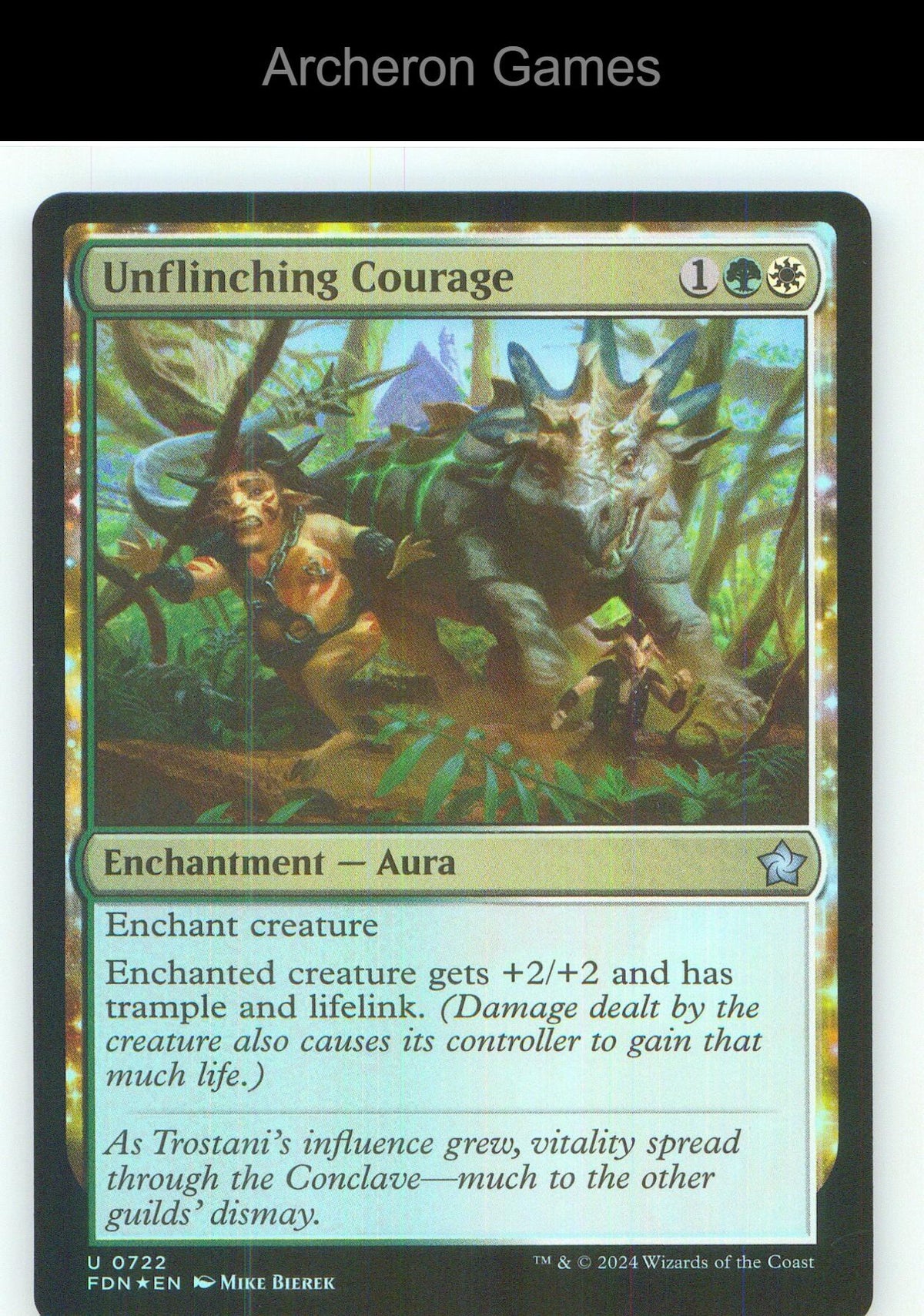 Unflinching Courage FDN 722 UC MTG Card NM/EX+ Foil