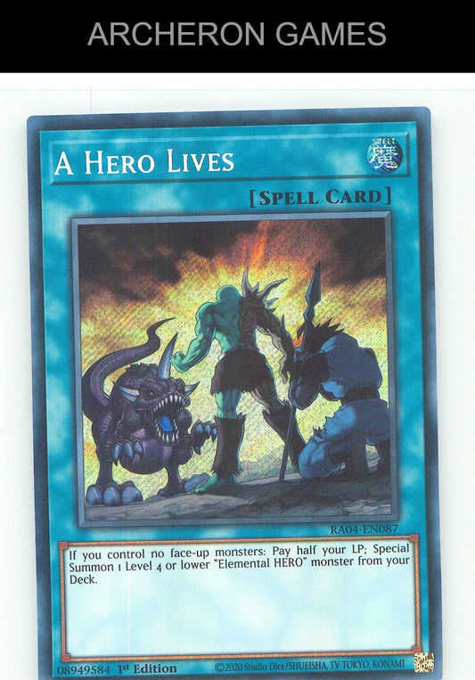 A Hero Lives (Secret Rare) SEC YUGIOH Card 1st Edition