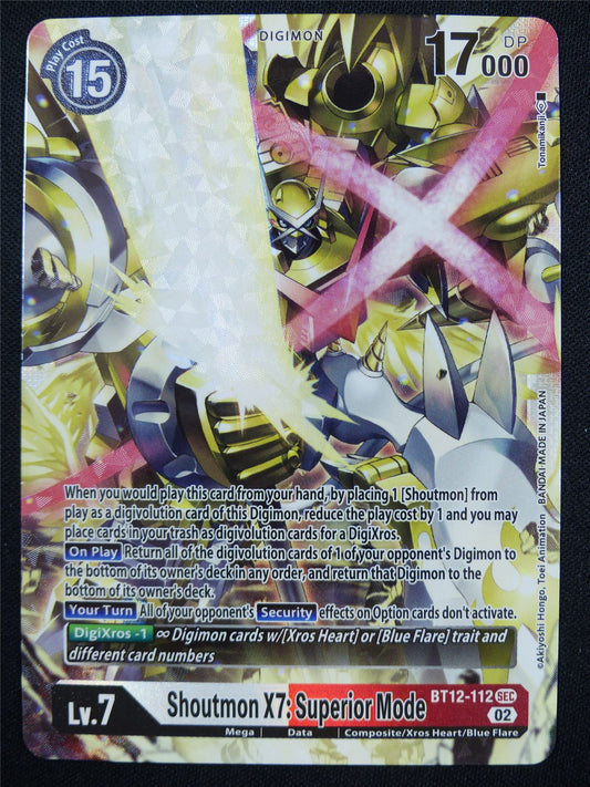 Shoutmon X7: Superior Mode BT12-112 SEC Textured Foil - Digimon Card #2F5